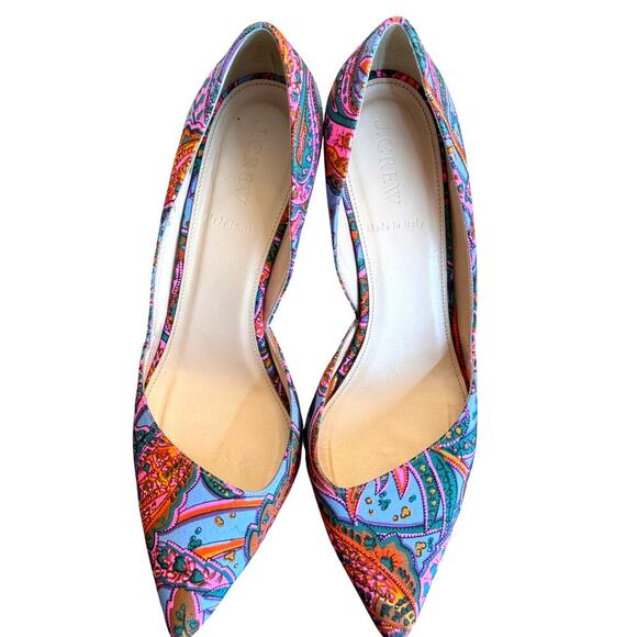 J. Crew Shoes - J.Crew Paisley Print Pointed Toe Pumps Heels Sz 8.5 Colorful Boho Chic Italian